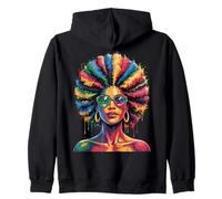 Juneteenth Black Woman Queen Afro African Melanin Dripping Felpa con Cappuccio