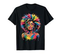 Juneteenth Black Woman Queen Afro African Melanin Dripping Maglietta