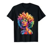 Juneteenth Black Woman Queen Afro African Melanin Dripping Maglietta