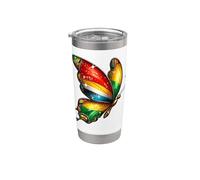 Juneteenth Butterfly Black History Month Butterflies Jamaica Bicchiere termico in acciaio inox doppia parete