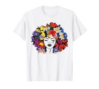 Juneteenth - Capelli da donna con fiori afro, idea regalo Maglietta