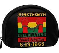 Juneteenth Celebrations Black American Freedom Day Portamonete Portafoglio Donna e ragazza Cute Fashion Bag Change Pouch Portachiavi Borsa da donna regalo