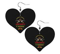 Juneteenth Celebrations Orecchini in pelle per il giorno della libertà americana nera per le donne Ciondolo con ciondolo a forma di cuore con gancio Regali per ragazza adulta