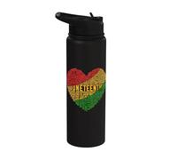Juneteenth, cuore, parola, nuvola Stainless Steel Insulated Water Bottle