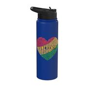 Juneteenth, cuore, parola, nuvola Stainless Steel Insulated Water Bottle