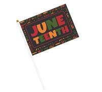 Juneteenth Dal 1865, celebra la libertà con le bandiere africane, piccole bandiere portatili con asta per la decorazione delle feste