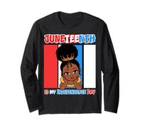 Juneteenth è Il Mio Giorno dell'indipendenza Little Miss Black Queen Maglia a Manica