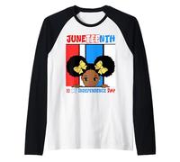 Juneteenth è Il Mio Giorno dell'indipendenza Little Miss Black Queen Maglia con Maniche Raglan