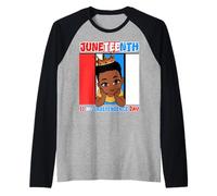 Juneteenth è Il Mio Giorno dell'Indipendenza Little Mister Black King Maglia con Maniche Raglan