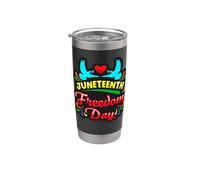 Juneteenth Freedom Day 19 giugno 1865 Nero Uomini Donne Ragazze Bicchiere termico in acciaio inox doppia parete