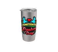 Juneteenth Freedom Day 19 giugno 1865 Nero Uomini Donne Ragazze Bicchiere termico in acciaio inox doppia parete