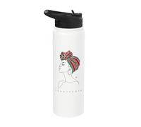 Juneteenth Freedom Day Black Woman Head Wrap Stainless Steel Insulated Water Bottle