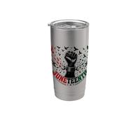 Juneteenth Freedom Day Emancipation Fist Bicchiere termico in acciaio inox doppia parete