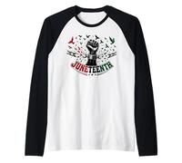 Juneteenth Freedom Day Emancipation Fist Maglia con Maniche Raglan