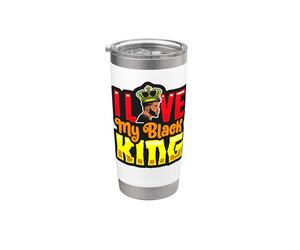 Juneteenth I Love My Black King Uomini Marito Figlio Fratello Bruh Bicchiere termico in acciaio inox doppia parete