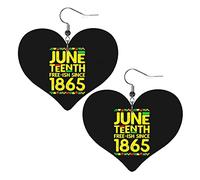 Juneteenth Is My Independence Day 1865 19th June Orecchini in pelle per le donne Ciondola l'orecchino a goccia Ciondolo a cuore con gancio Regali per ragazza adulta