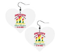Juneteenth Is My Independence Day 1865 19th June Orecchini in pelle per le donne Ciondola l'orecchino a goccia Ciondolo a cuore con gancio Regali per ragazza adulta