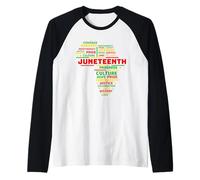 Juneteenth Mappa dell'Africa 1865 RBG Colori Nero Storia Maglia con Maniche Raglan