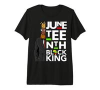 Juneteenth Re Nero Melanin Padre papà Uomini Figlio Bruh da Boy Maglietta Premium