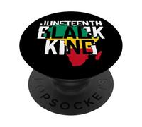 Juneteenth Re Nero PopSockets PopGrip Adesivo