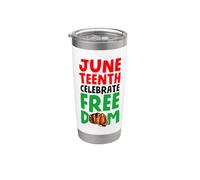 Juneteenth Regina King Celebrate Freedom Nero Uomini Donne Bambini Bicchiere termico in acciaio inox doppia parete