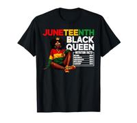 Juneteenth Regina Nera 1865 Freedom Day afroamericano Maglietta