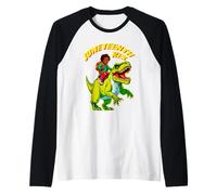 Juneteenth Rex Felice Kid Equitazione Un T-Rex Dinosauro 1865 Texas Maglia con Maniche Raglan