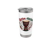 Juneteenth Rhythm of Freedom Djembe Drum Music Bicchiere termico in acciaio inox doppia parete