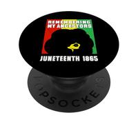 Juneteenth Ricordando i miei antenati capelli naturali Donne nere PopSockets PopGrip Adesivo