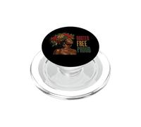 Juneteenth Rooted Free Proud Black Woman Afro Floral PopSockets PopGrip per MagSafe