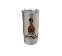 Juneteenth Rooted in Freedom Afro Pick Fist Bicchiere termico in acciaio inox doppia parete