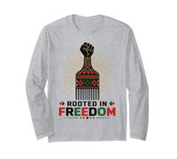Juneteenth Rooted in Freedom Afro Pick Fist Maglia a Manica