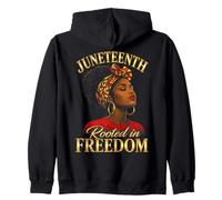 Juneteenth Rooted in Freedom Black Women Felpa con Cappuccio