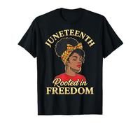 Juneteenth Rooted in Freedom Black Women Maglietta
