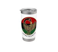 Juneteenth Sankofa Freedom Day Emblem Bicchiere termico in acciaio inox doppia parete