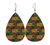 Juneteenth Since 1865 Celebrate Freedom Afican Orecchini a goccia in pelle Set Orecchini pendenti Pendenti morbidi e leggeri per le donne