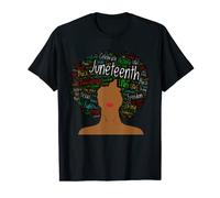 Juneteenth - T-shirt afro con capelli naturali colorati Maglietta
