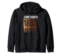 Juneteenth Tee Shirt 19 giugno 1865 Freedom Day Melanina Felpa con Cappuccio