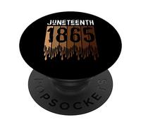 Juneteenth Tee Shirt 19 giugno 1865 Freedom Day Melanina PopSockets PopGrip Adesivo