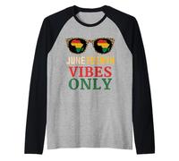 Juneteenth Vibes Only Africa Leopard Black History Giugno 19 Maglia con Maniche Raglan
