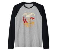 Juneteenth Vibes Womens Afro-American Black History Maglia con Maniche Raglan