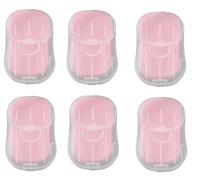 Junfamilee 6 scatole di sapone rosso portatili, mini fogli di sapone portatili da viaggio, usa e getta, solubili in acqua, per lavare le mani, bagno, sapone profumato per esterni, campeggio