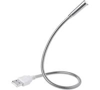 Junfamilee Lampada a LED a collo di cigno flessibile USB argento Lampada incandescente per computer portatili Studiare per ufficio Lavoro Scrittura Accessori da lettura Lampade da scrivania LED