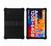 Junfire Custodia in silicone per tablet DOOGEE Tab A9/DOOGEE Tab A9 Pro (10,1 pollici) Android 15, custodia antiurto robusta con supporto, nero