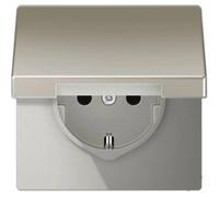 Jung 1 parte Frutto Presa con coperchio ribaltabile acciaio inox ES1520KIKL 1
