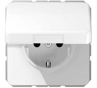Jung 1 parte Frutto Presa schuko con coperchio ribaltabile Bianco alpino