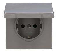 Jung 1 scomparto frutto presa con coperchio acciaio es1520kikl
