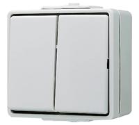Jung 605W Completo Interruttore doppio WG 600 Grigio 1 pz.