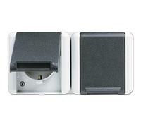 JG 8220 W - Presa con coperchio ribaltabile, a 2 vie, orizzontale