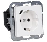 Jung A1520-18CWW - Presa Schuko con USB tipo C (max. 3A) Quick Charge con protezione da contatto elevata (termoplastica), colore: Bianco alpino serie A